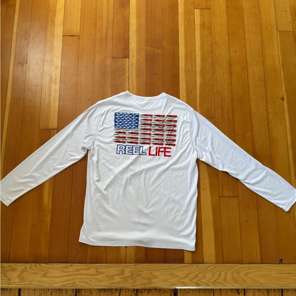 Reel Life Men's White Long Sleeve Tee